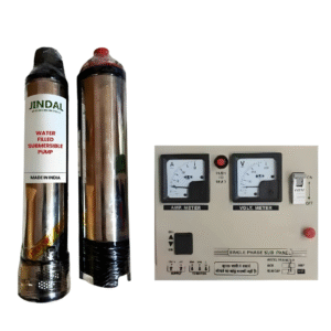 Jindal 2HP 15 Stage Pure Copper Single Phase Water Filled Borewell Submersible Pump with Control Panel